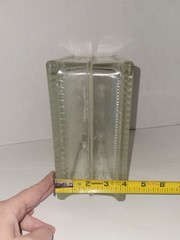 RETIRED GLASS BLOCK, Came Out Of USA Home, Lined, 7.75×7.75×3 7/8 In