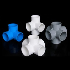 PVC 3/4/5/6-Way Elbow Connector Pipe Fittings 20/25/32/40/50mm White/Blue/Grey
