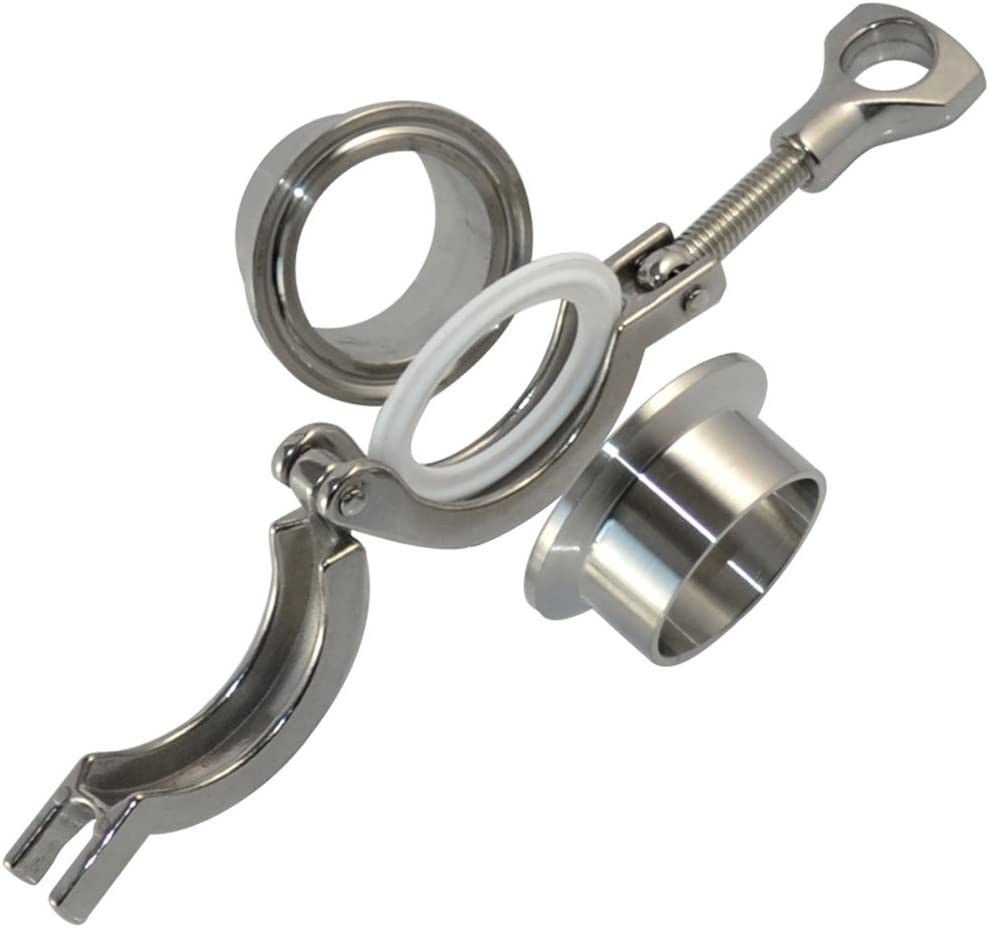 OD 38 -102 mm 3″ 2″ 4″ Sanitary Weld Ferrule + Tri Clamp + PTFE Gasket SS 316