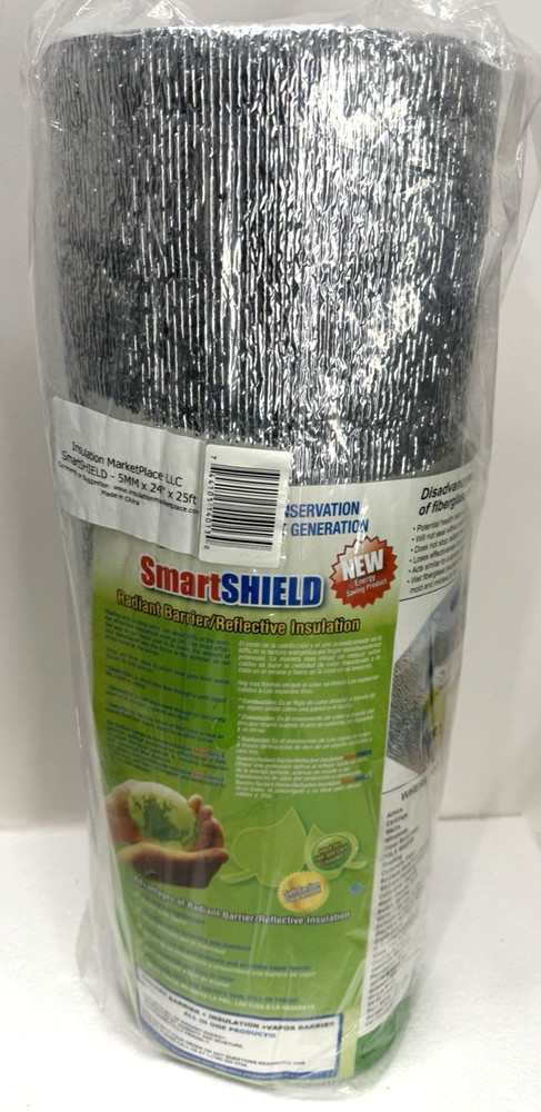 SmartSHIELD 5 mm HVAC Duct Wrap Reflective insulation Foam core 24″ X 25ft