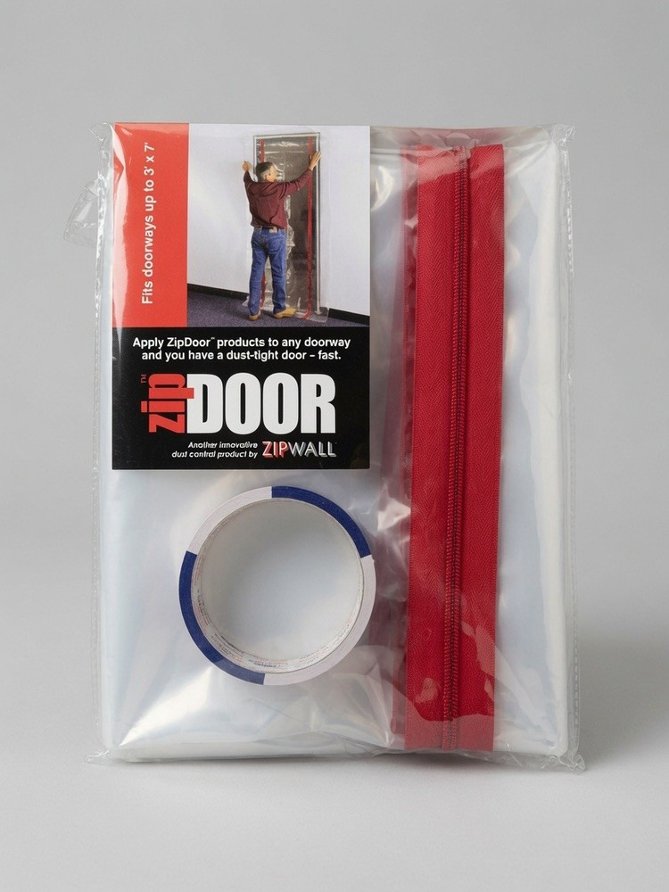 ZipDoor Standard Door Kit 4’x 7.5′ ZDS fits 3’x7′ Doorway Dust Barrier ZipWall