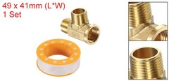 G1/2″ Male x Male x Female Brass Tee Pipe Fitting 3-Way Fitting Coupler Adapter