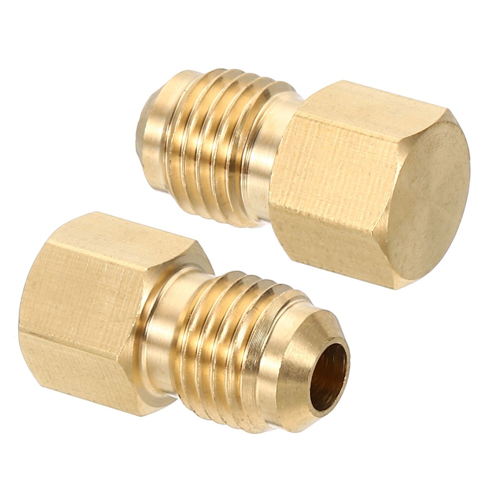 2Pack Male 1/4″ Brass Seal Plug SAE Flare 45 Degree Hex Pipe Fittings