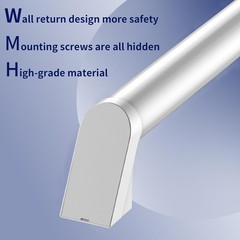5 FT Indoor Outdoor Aluminum Handrail Stairs Wall Mounted Rust Free Anodized Sil