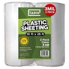 Heavy Duty Plastic Sheeting 10′ x 25′ – 3 Mil UV Protection Polyethylene Film (2