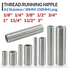 1/8″-2″ Male Pipe Thread A2 Stainless Running Nipple 30-150mm Long Plumbing Kit