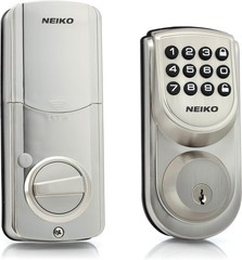 Neiko 52909A Keyless Electronic Deadbolt, 2 Keys Included – Brushed Silver
