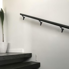 khtumeware 6 Pack 3 Inch Matte Black Hand Rail Bracket 6 Pack,