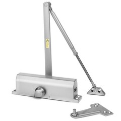 Commercial Door Closer Hydraulic Self Closing Spring Size 4 Surface Mount Silver