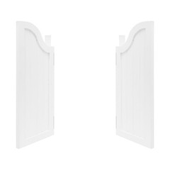 Pine Wood 2-Panel Partition Door White 80 × 90 cm 180° Hinges