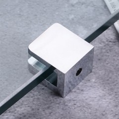 4Pcs Glass Clamps with Screws Chrome Glass Shelf Bracket Glass Clip Support