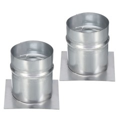 2 Pcs 3″ Galvanized Steel Duct Connector Flange Air Ducting Mounting Plate,4″x4″