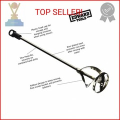 Edward Tools Paint and Mud Mixer for Drill – Mixes 1 to 3 Gallons – 15 3/4″ Leng