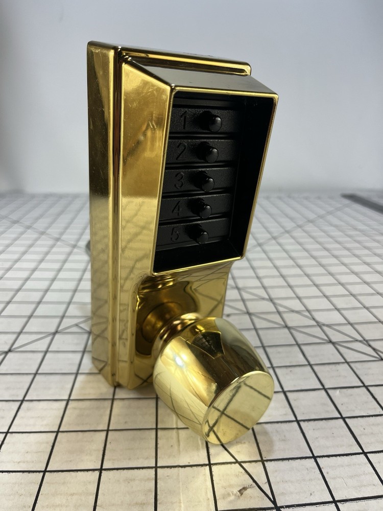 KABA BC016835 Pushbutton Door Lock Cylindrical Lever 5-Button Lock Handle Gold
