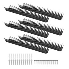 Anti Climb Fence Spikes Metal for Wall Security, 6Pack L95inch Total, Black
