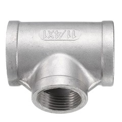 Tee Pipe Fitting 1″ x 1-1/4″ x 1-1/4″ NPT Female Reducer 3 Way T-Connector