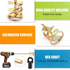 Paint Mixer for Drill – Drill Paint Mixer Works with Any Drill Bit – Rust-Proof