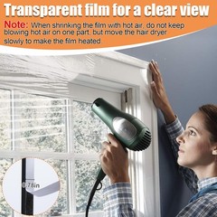 Window Insulation Kit 62 x 236″Winter Shrink Film 5 Window Cover Cold Draft Seal