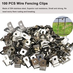 100 Pcs Fence Wire Clamps for 2-6 Gauge 100 (Pack of 1), Gray