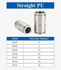 304 Stainless Steel Pneumatic Push to Connect Fitting Elbow Tee Straight AirLine