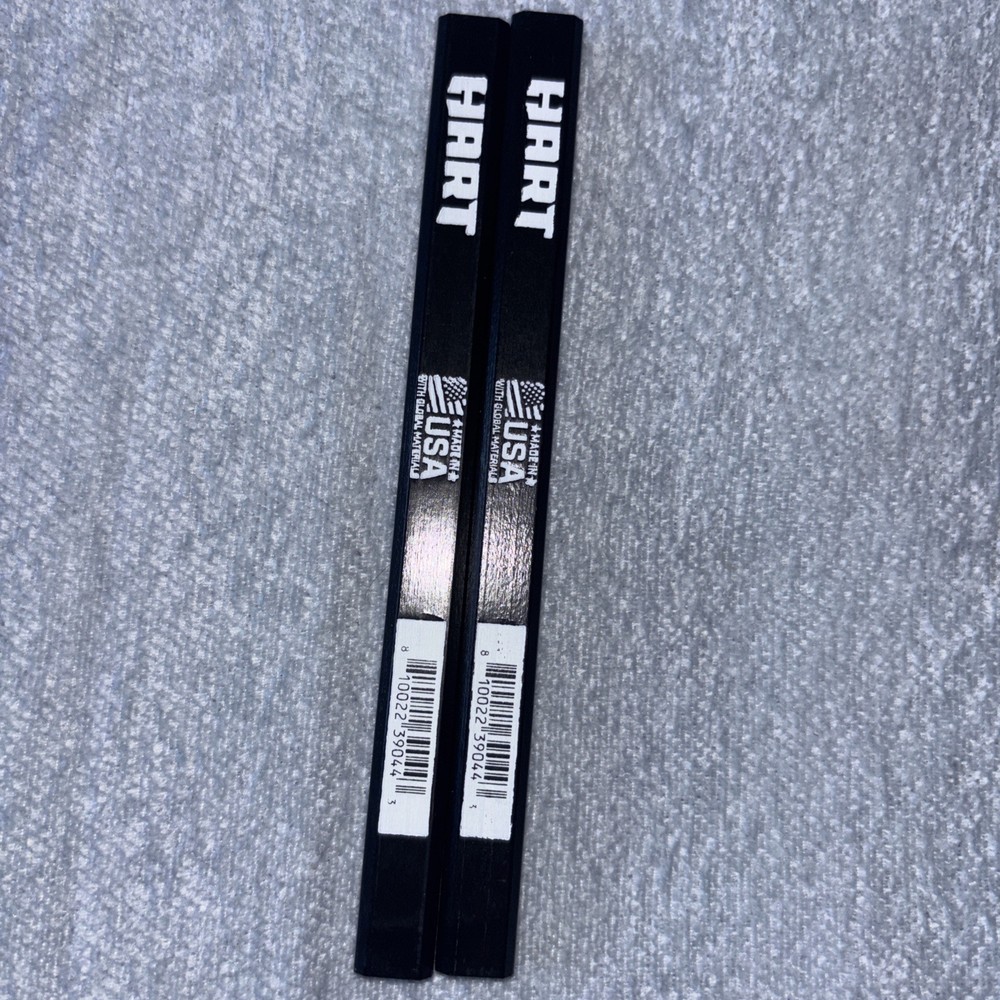 HART Carpenter Pencil Rectangular Graphite Core Black White Anti-Roll – Lot of 2