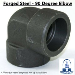 3/4″ Class 3000 Socket Weld 90 Degree Elbow A105 Forged Steel Fitting (Lot of 4)