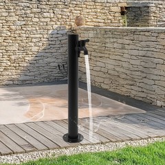 2-Outlets Outdoor Water Column Faucet Floor Mount Column Faucet Garden Faucet