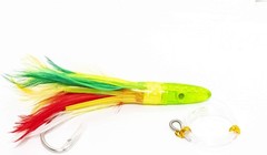 Set of 6 Tuna Flasher Lures, Rigged with 150 lb Leader and Ready to Go! with …