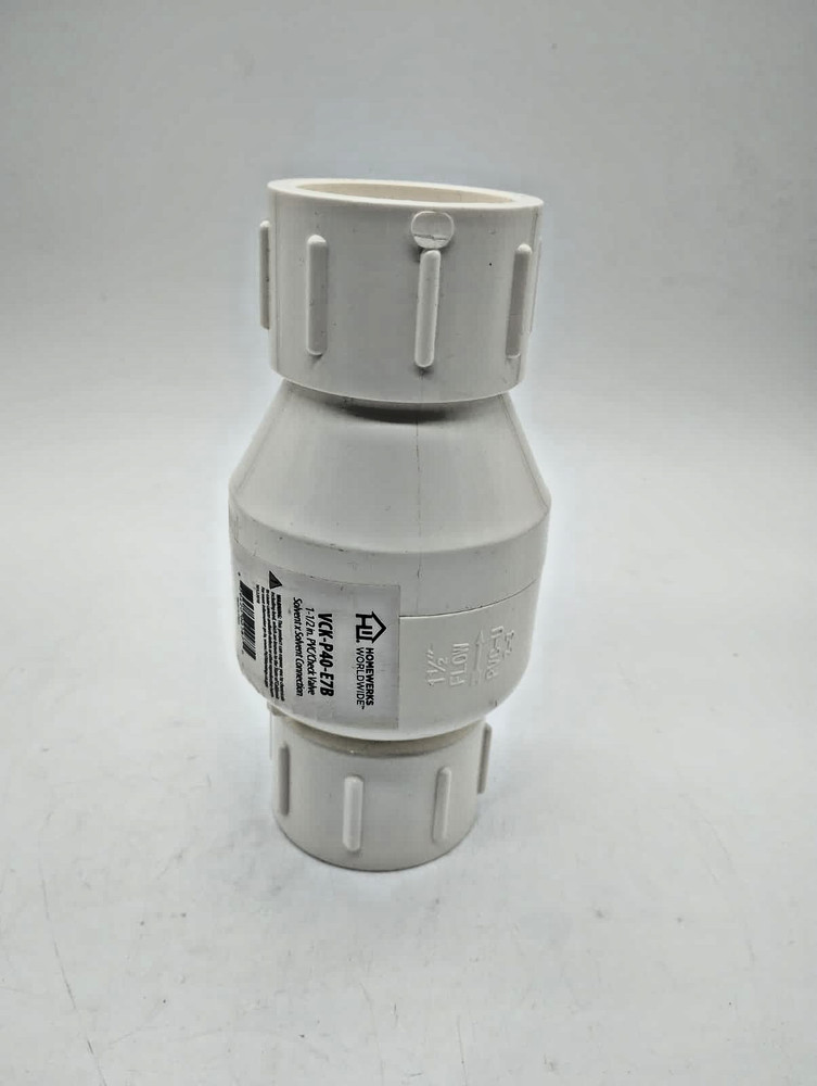 1/2″ PVC Spring-Loaded Check Valve – Solvent Weld, Schedule 40 (Homewerks)