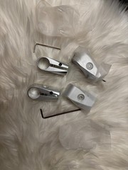 4 Pcs Silver Aluminum Alloy T Pipe Clamp Connector Lean Tube Round Pipe Two-way
