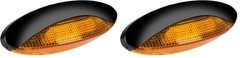 Lumitronics RV LED Euro-Style Porch Light, Amber Lens (Black) (Pack of 2) Black
