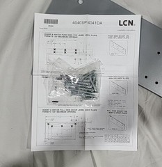 LCN 4040XP-18PA AL Drop Plate,Silver,Alum,12-1/4 in. L