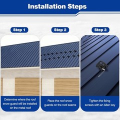 52 Pack Snow Guards Metal Roofs No-Drill Installation for Roofs Standing Seam