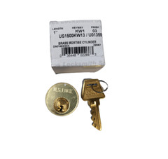 2-PACK US Lock US1500KW13 Brass Mortise Cylinder 1″ Length