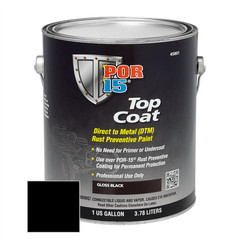 POF.45801 POR-15 INC 45801 Top Coat DTM Paint, 1 gal Can, Gloss Black, Liquid,