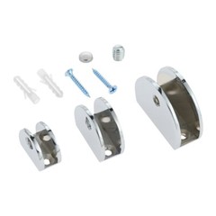 4pcs Glass Clamps Silver Zinc Alloy Half Round Glass Shelf Brackets Supports