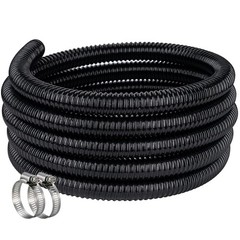 Pond Hose ID 3/4” × 25ft Black Corrugated Flexible Reinforced PVC Hos