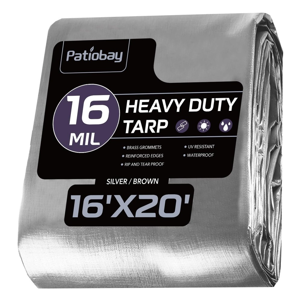 Tarp 16x20FT, 16 Mil Large Tarp, Tarps Heavy Duty Waterproof with Grommets Ev…