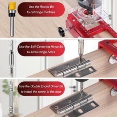 Door Hinge Jig, Aluminum Alloy Door Hinge Template Kit for Router, Adjustable…