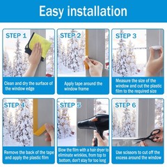 Window Insulation Kit, 63 × 394 Inch Plastic 63 × 394 Inch, 63 × 394