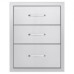 Outdoor Kitchen Drawers 18.11″ W x 23.23″ D x 23.23″ H, Triple-Access Stainless