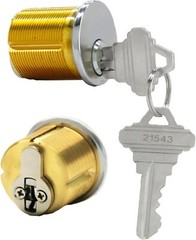 2Set Brass Mortise Door Cylinder Lock 1 1/8″ SC1 Keyway For Store Front Door