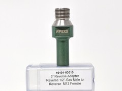 Stainless Reverse 3″ Thread Adapter (1/2 gas MRT – 12mm FRT)