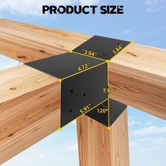3-Way 30 Degree Pergola Brackets,L-Shaped Right Angle Corner Bracket