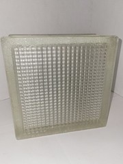 RETIRED GLASS BLOCK, Came Out Of USA Home, Lined, 7.75×7.75×3 7/8 In