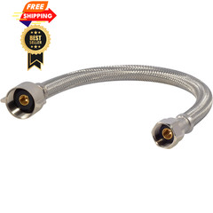 Eastman 12 Inch Steel-Flex Braided Toilet Connector, 12 in., Stainless Steel