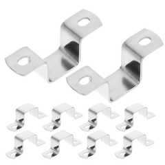 10Pcs Stainless Steel Square Tube Clamps Heavy Duty U Shaped Bracket for Home