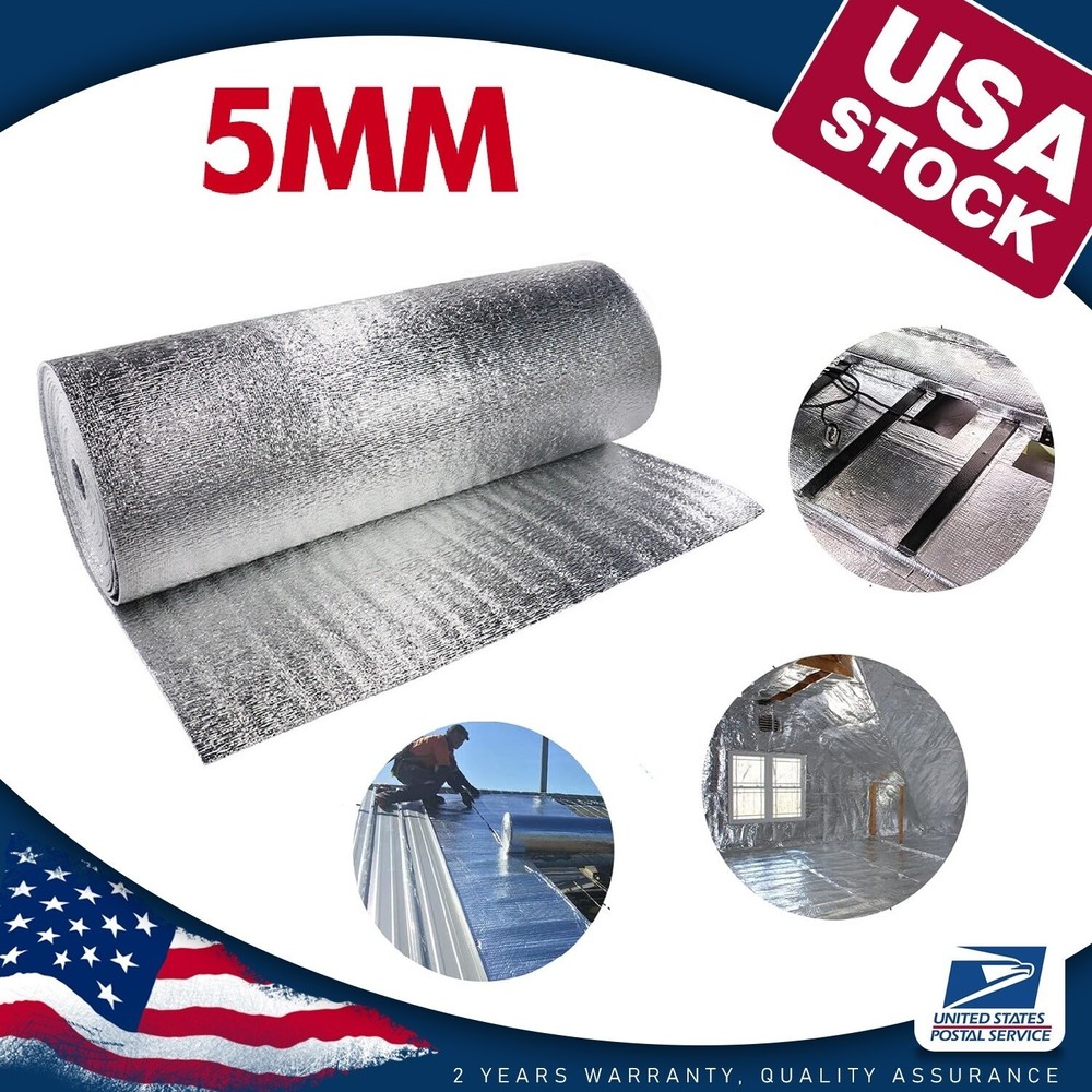 5MM-60″x40″-Foil Faced Reflective Foam Insulation Solid Vapor Barrier Warehouse