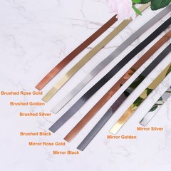 1″ x 20ft Peel and Stick Metal Molding Wall Trim Strip Mirror Like Black