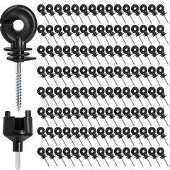 120 Pack Electric Fence Insulators Screw In Ring Wood Post Farm Fencing Kit